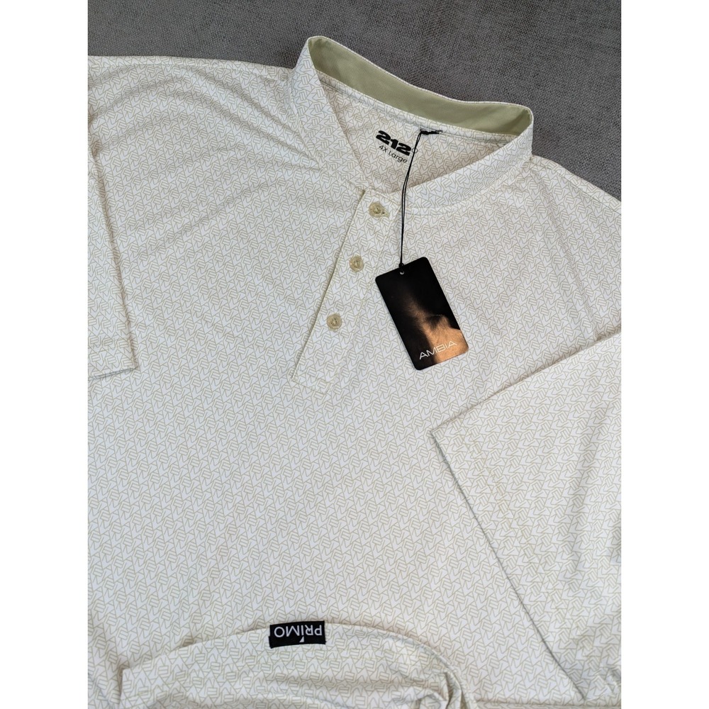 NWT Primo Polo Shirt Mens 4XL AOP Blade Collar Golf Performance - Company Logos